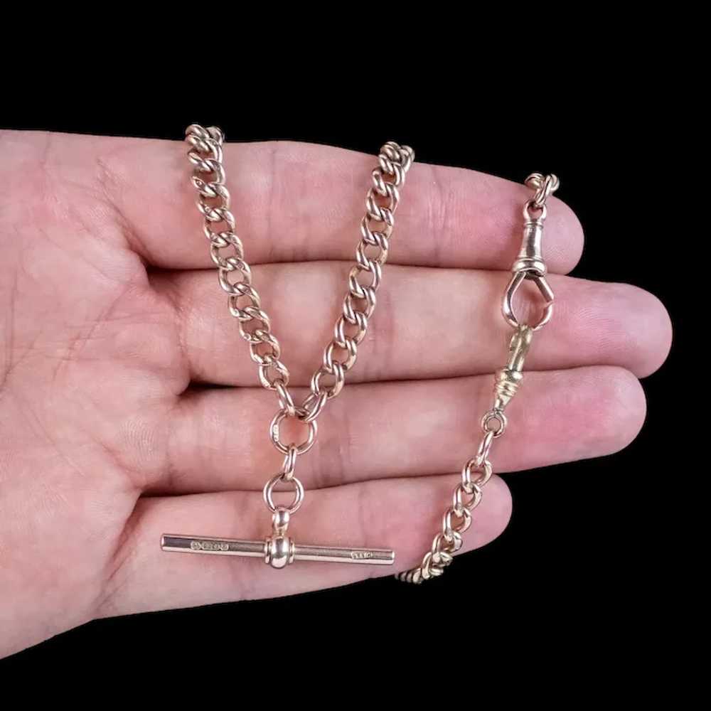 Antique Edwardian Albert Curb Chain 9ct Gold - image 6