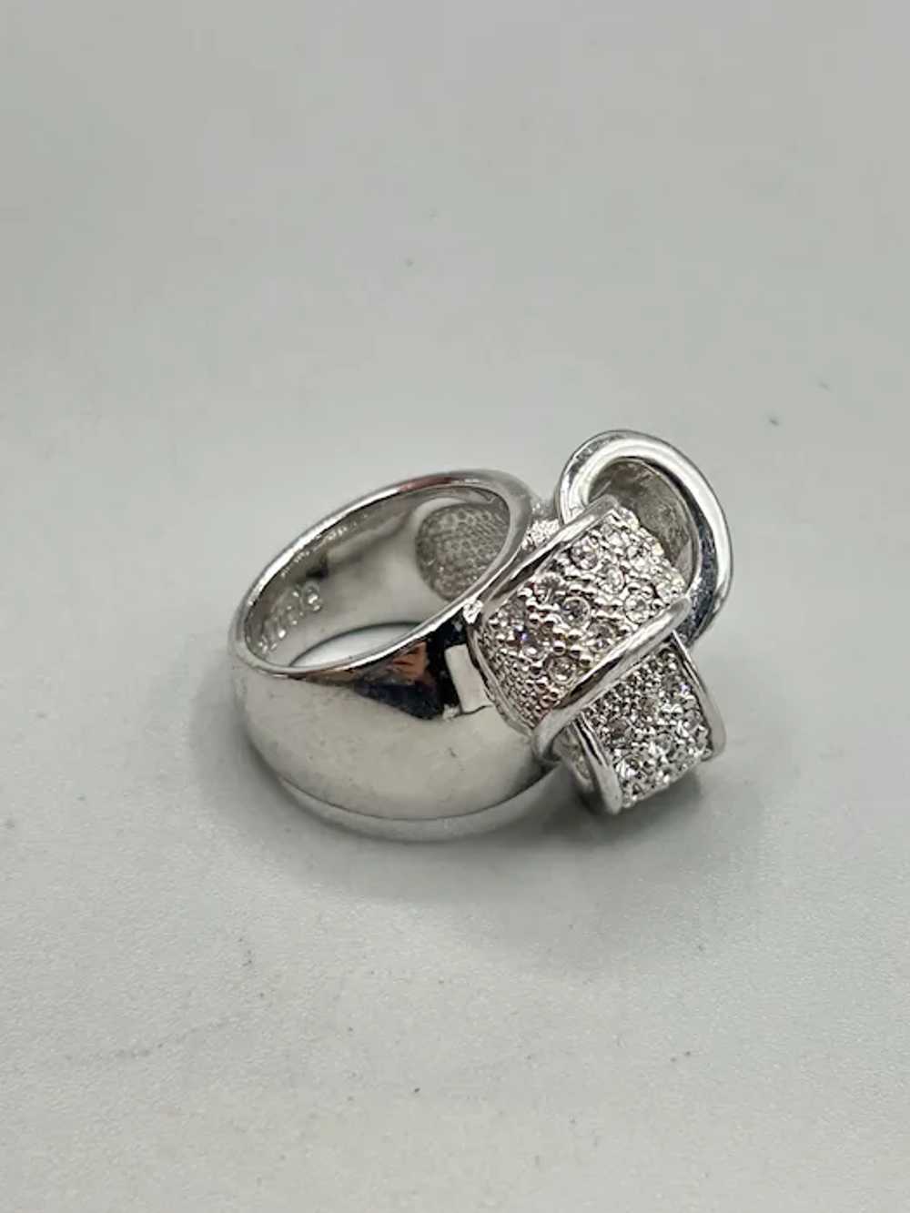 Camille Lucie Ring Size 7 Silver Tone Rhinestones… - image 3