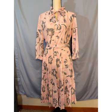 Vintage Pink Floral Print Dress