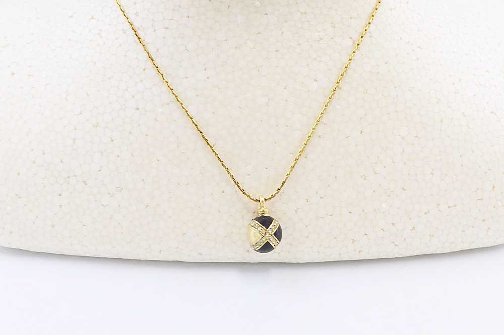 [Japan Used Necklace] Dior Necklace Rhinestone Ba… - image 3