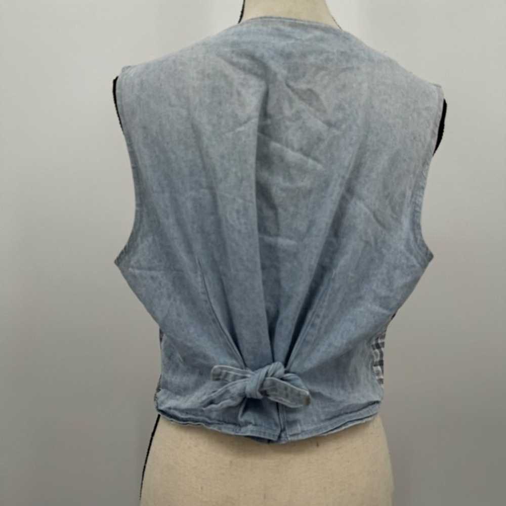 vintage capacity denim patchwork vest - image 2