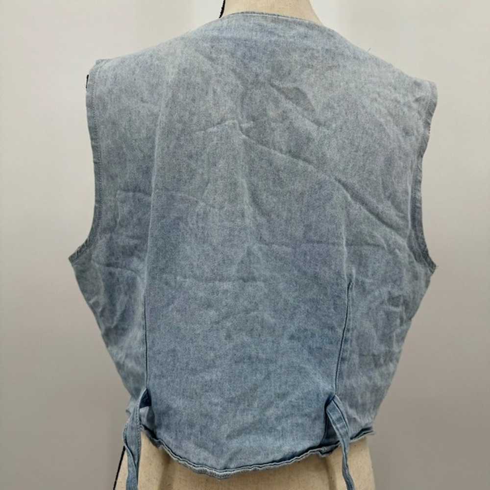 vintage capacity denim patchwork vest - image 6