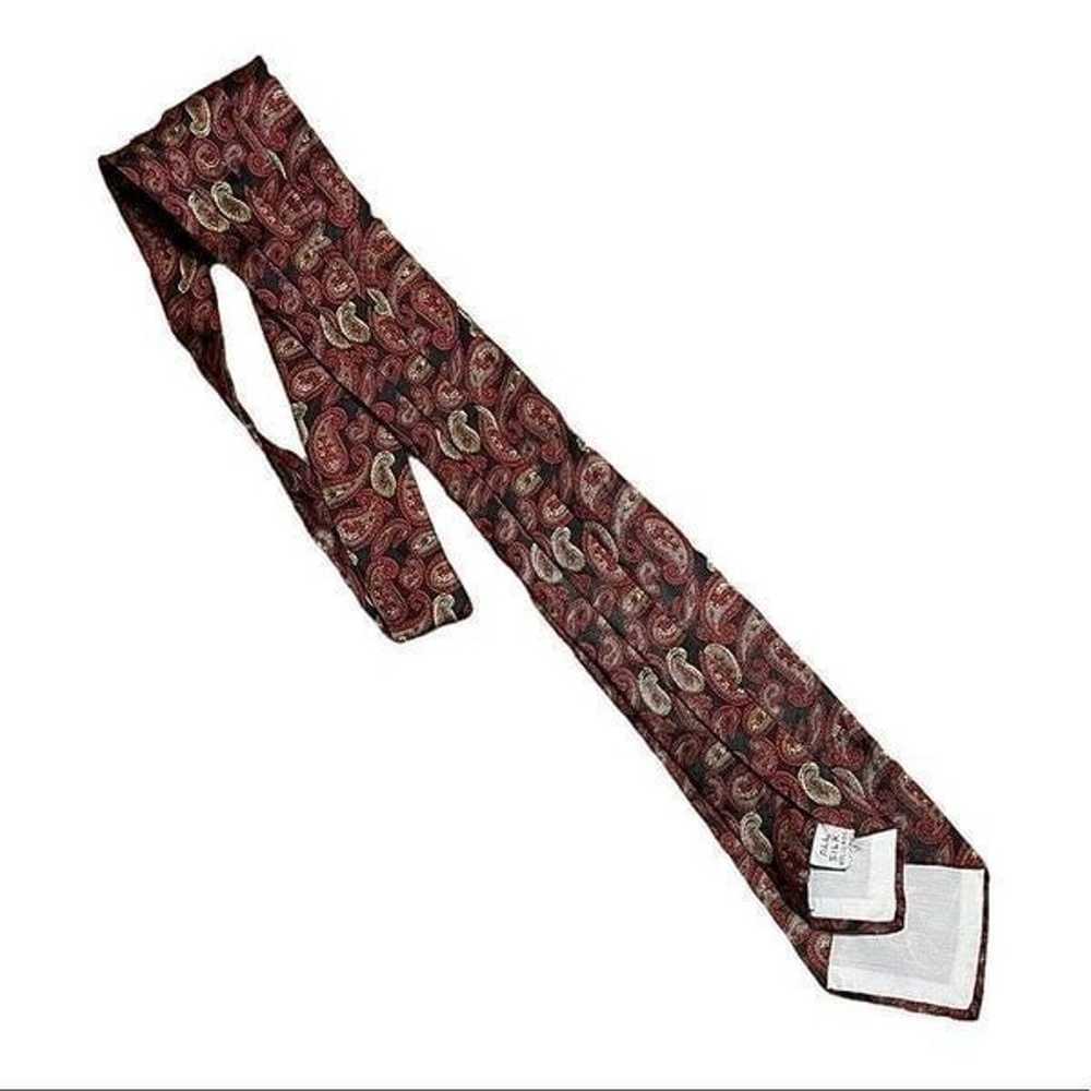 Vintage Deep Red Paisley Silk Tie - image 3