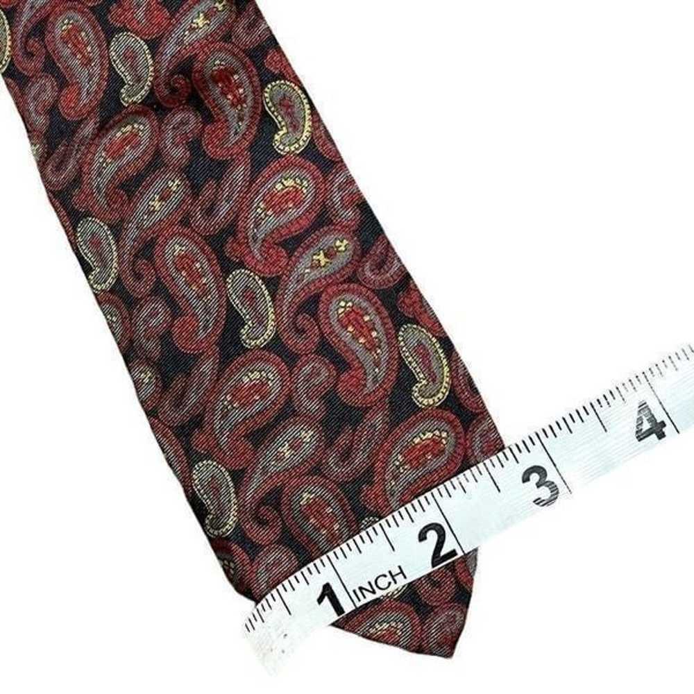 Vintage Deep Red Paisley Silk Tie - image 5