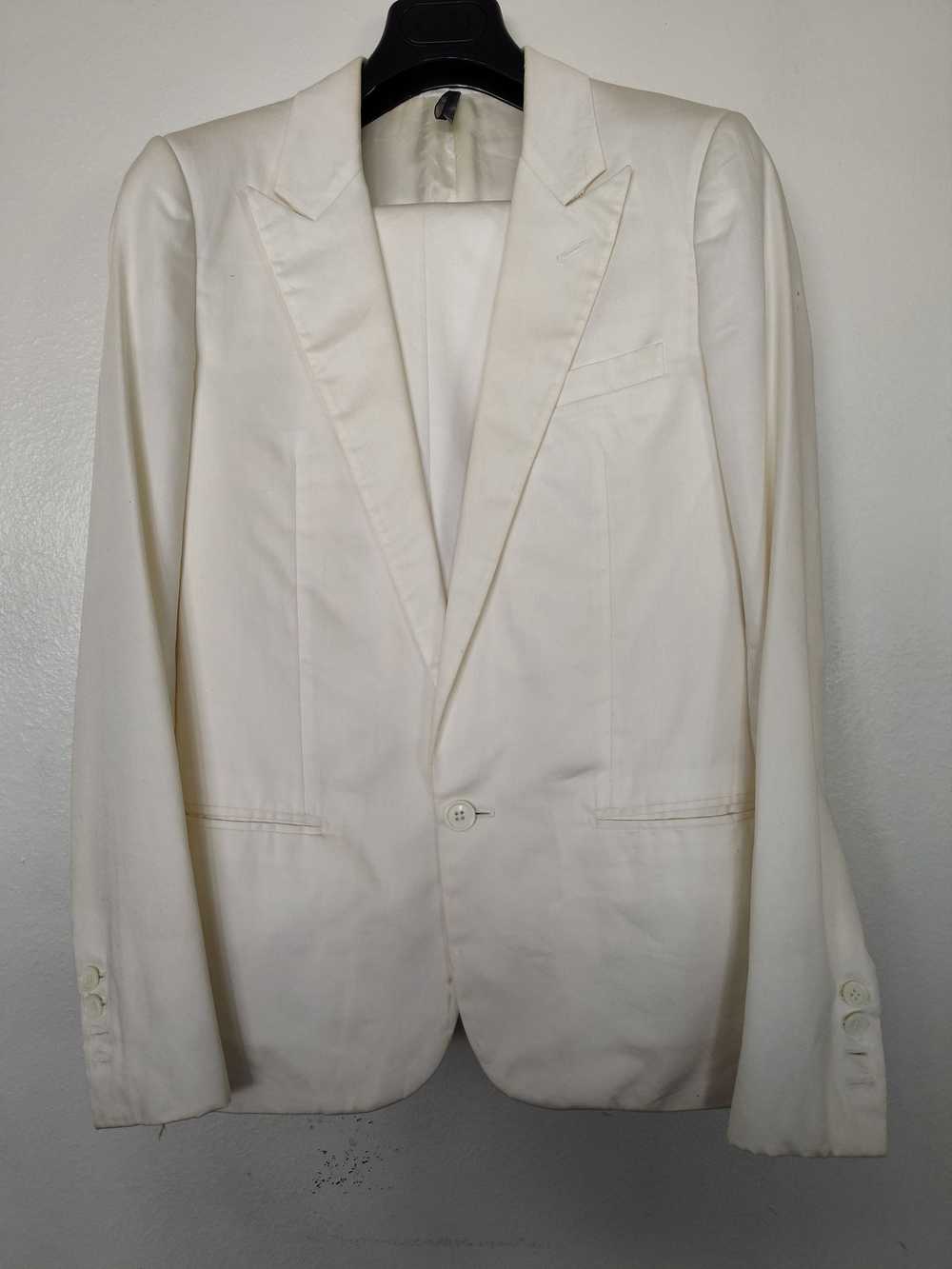 Dior SS08 Cotton Peak Lapel Suit 44 - image 1