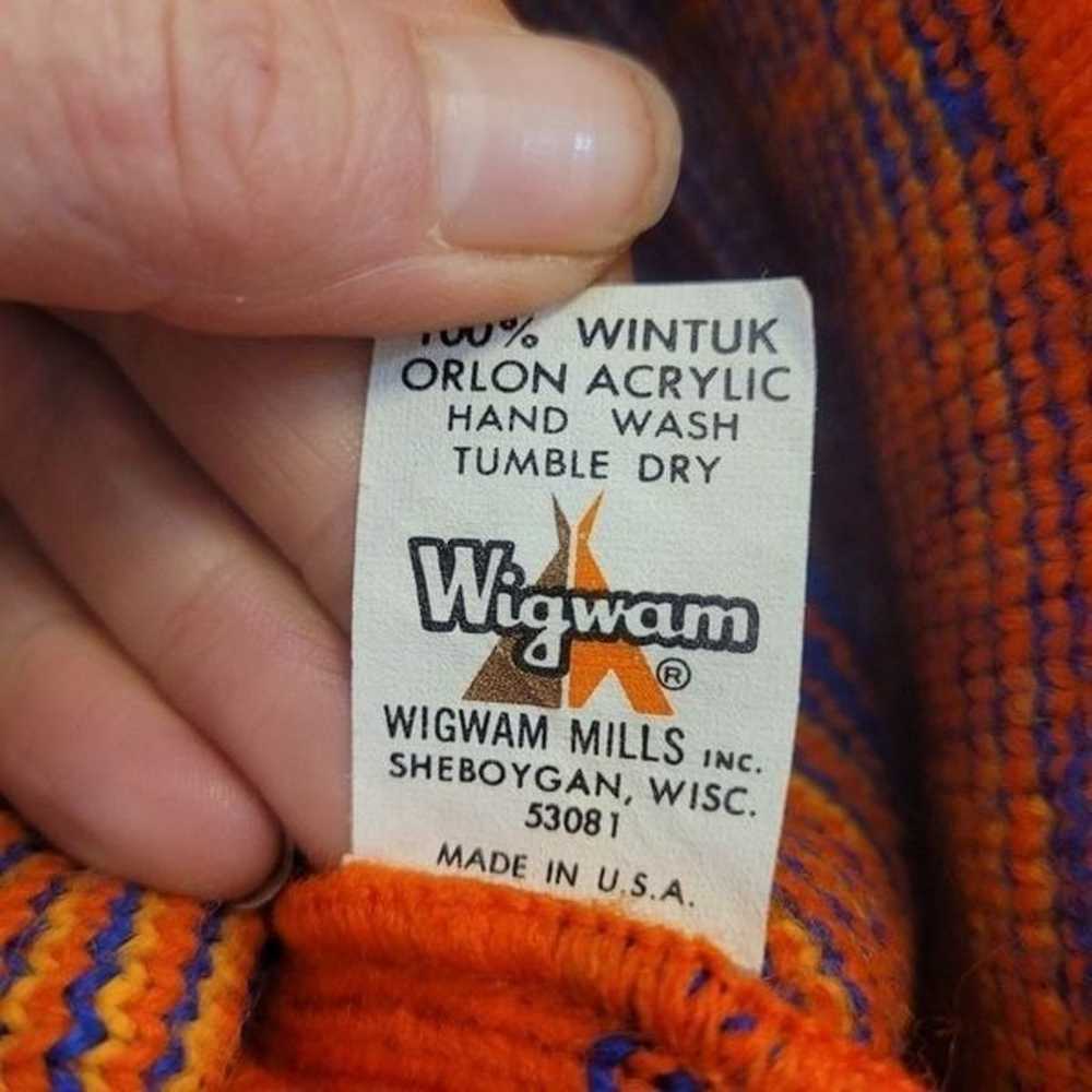 Vintage Wigwam Men's Orange/Blue/Yellow Wintuk Or… - image 5