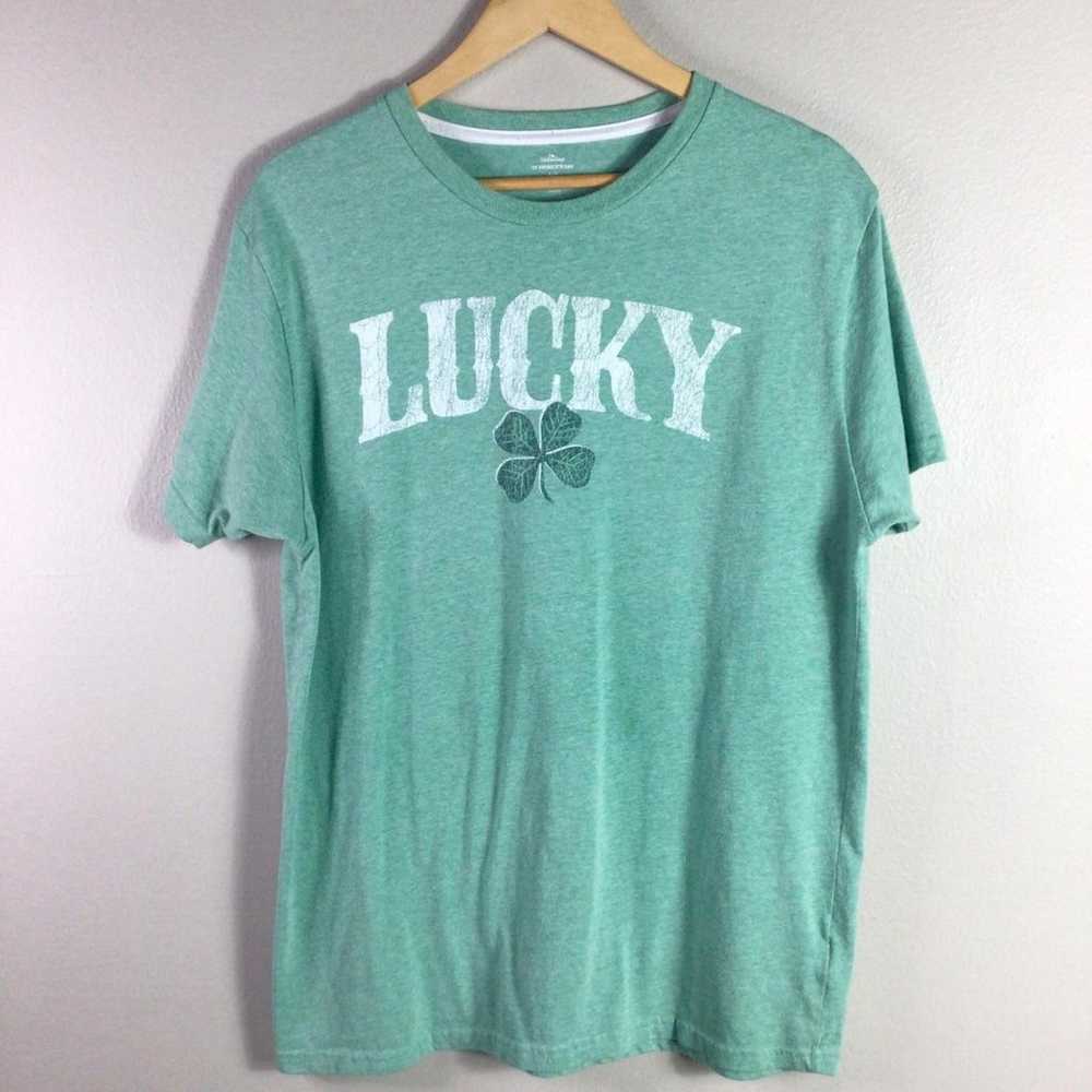 Lucky 4 Clover St Patricks Day T Shirt Green Whit… - image 1