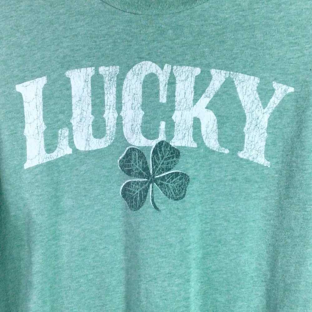 Lucky 4 Clover St Patricks Day T Shirt Green Whit… - image 2