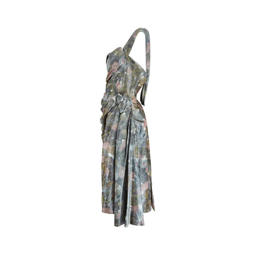 1950s Harvey Nichols Silk Floral Strapless Ruched… - image 2