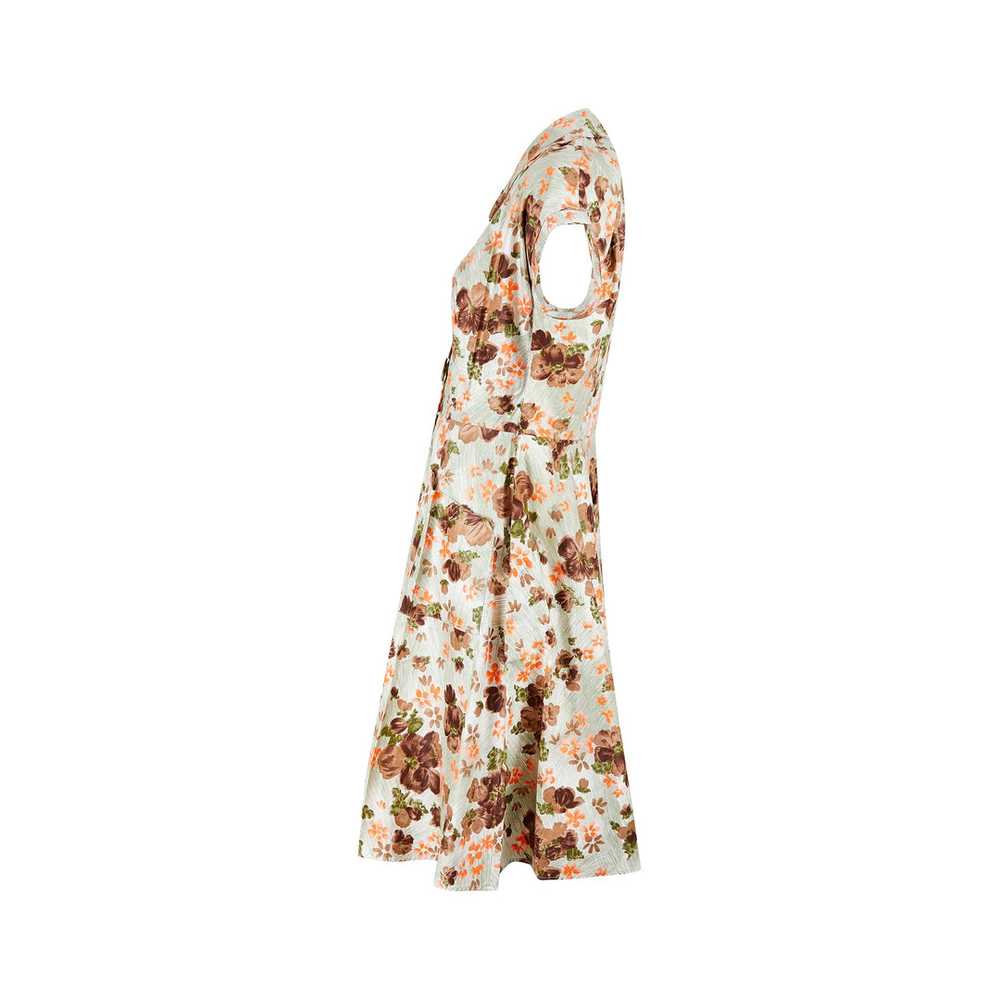 1960s Kenrose Brown and Orange Floral Shirtwaiste… - image 2