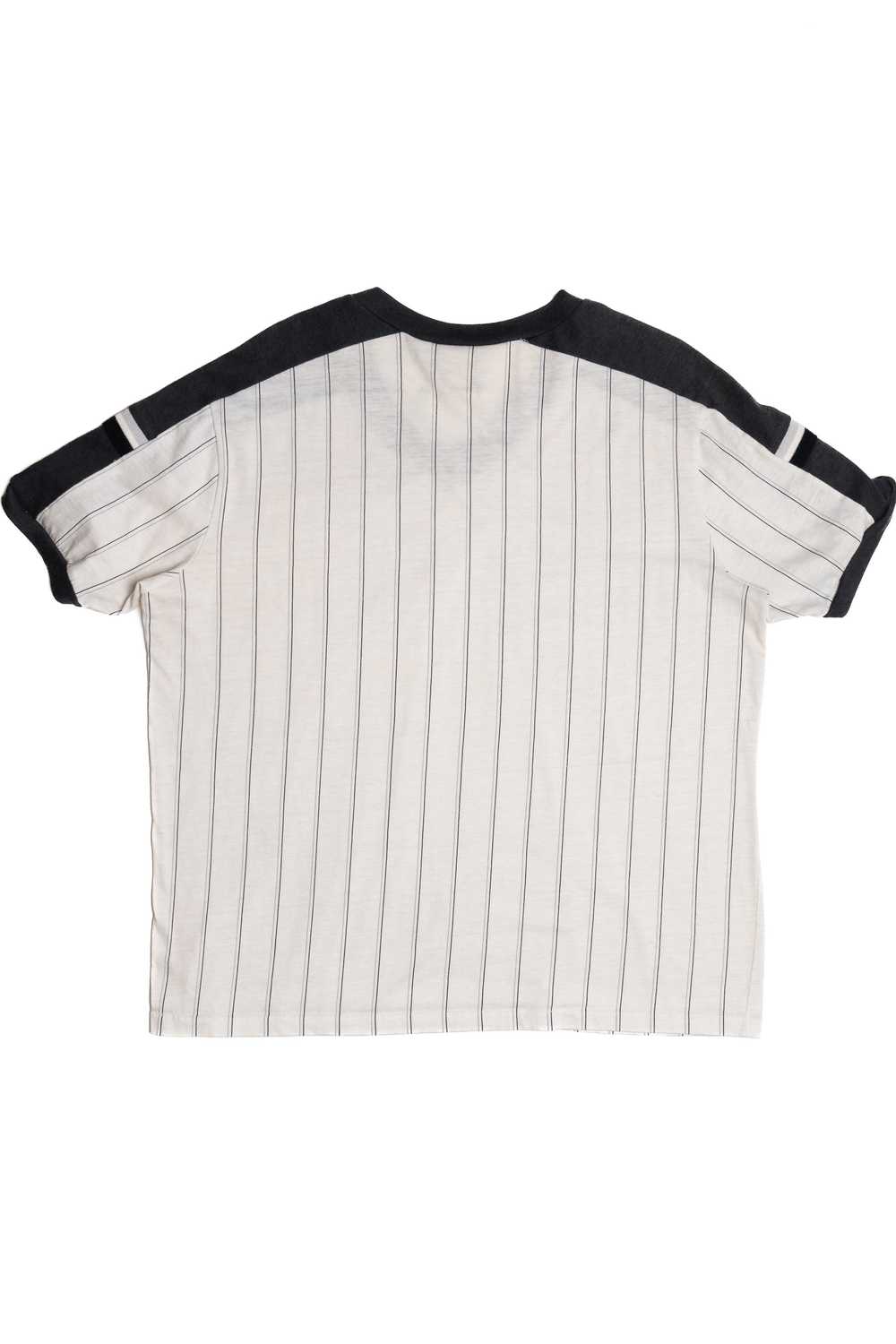 Vintage Sporty Striped V-Neck Raglan T-Shirt - image 2