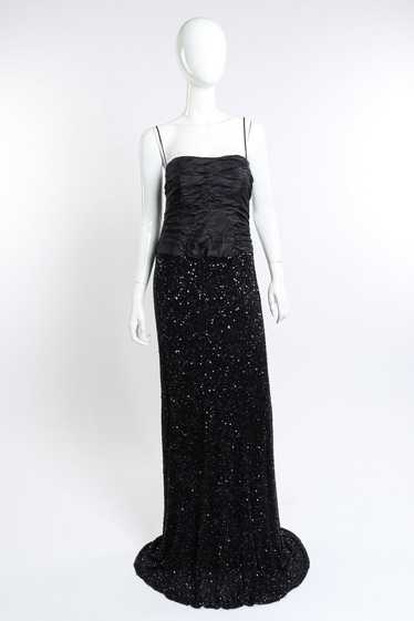 BELLVILLE SASSOON Strappy Sequin Evening Gown