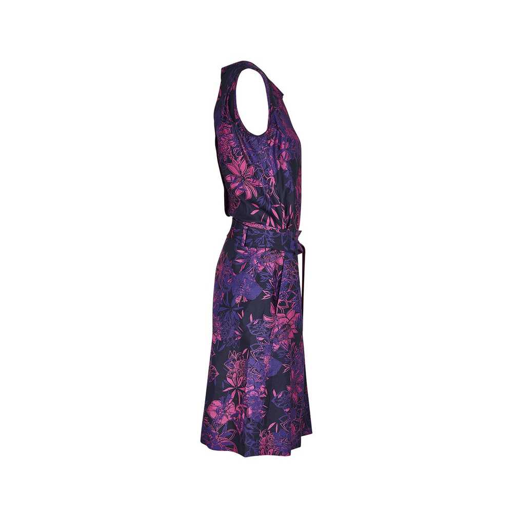 1990s Y2K Escada Silk Floral Dress with Grosgrain… - image 3