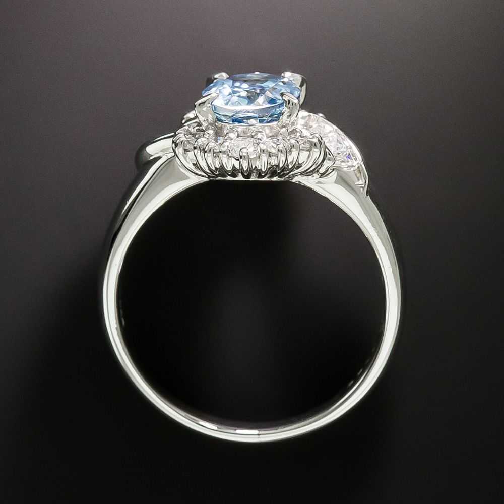 Estate 1.11 Carat Aquamarine and Diamond Ring - image 3