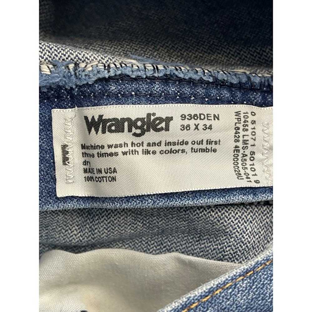 Vintage Wrangler 936Den Blue Jeans Mens 36x34 (34… - image 3