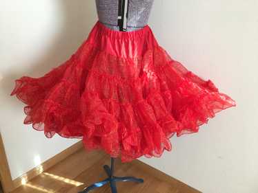 Vintage swing dance red circle fashion petticoat