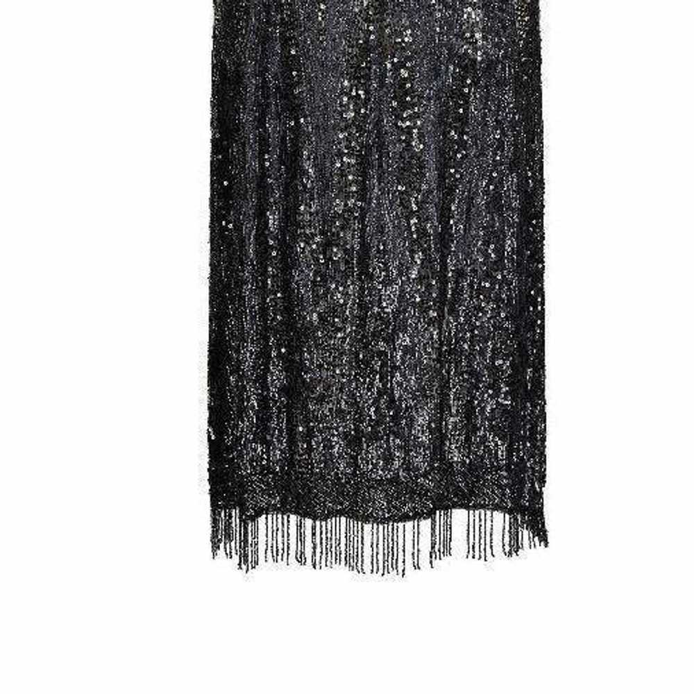 1920s Haute Couture Black Sequin Flapper Dress Wi… - image 6