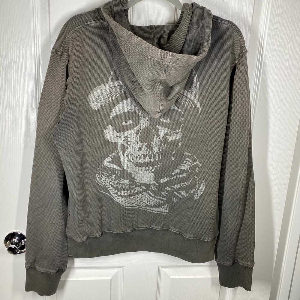 Vintage Obey Full Zip Hoodie Sweatshirt Skull Pri… - image 3