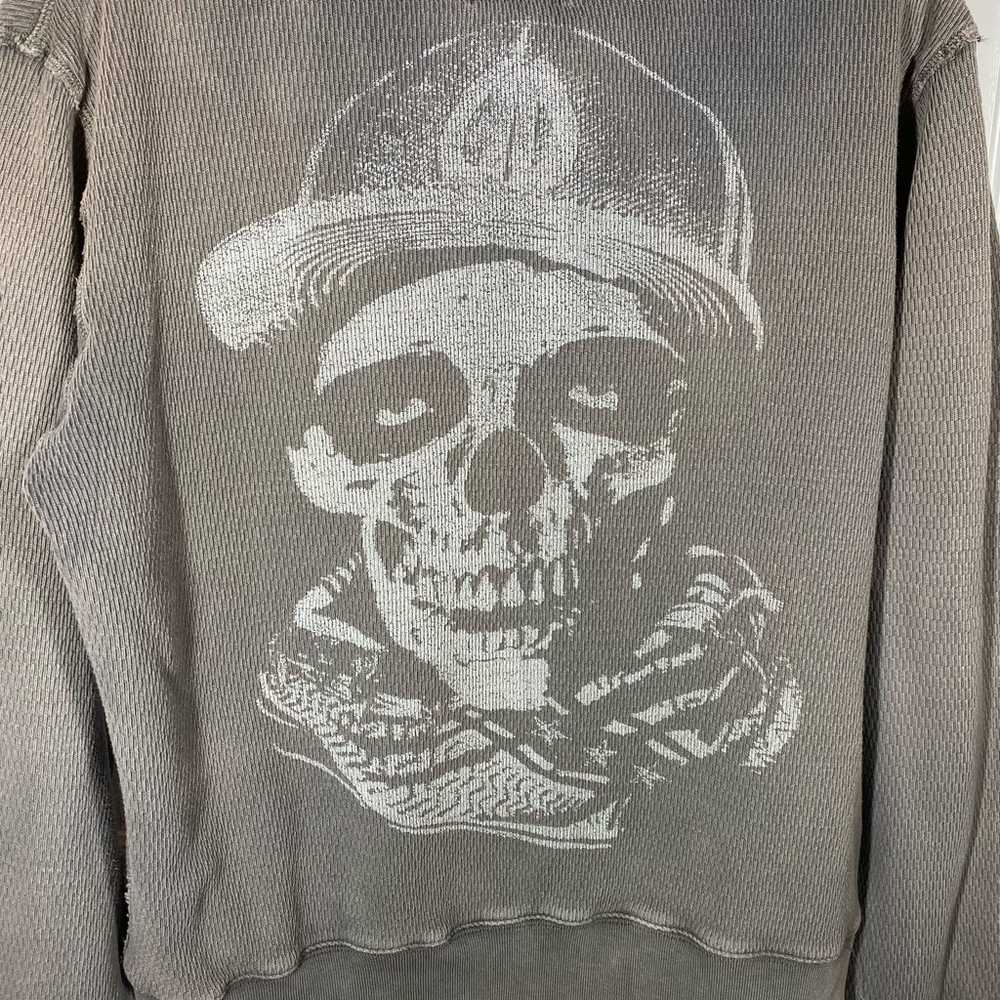 Vintage Obey Full Zip Hoodie Sweatshirt Skull Pri… - image 4