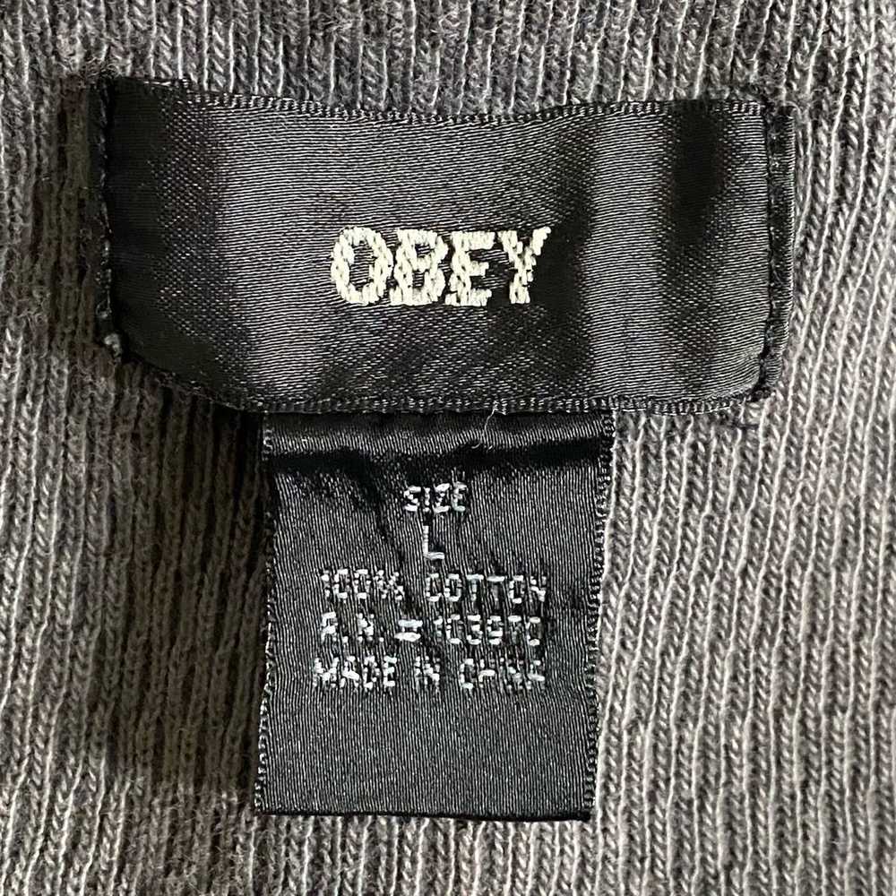 Vintage Obey Full Zip Hoodie Sweatshirt Skull Pri… - image 6