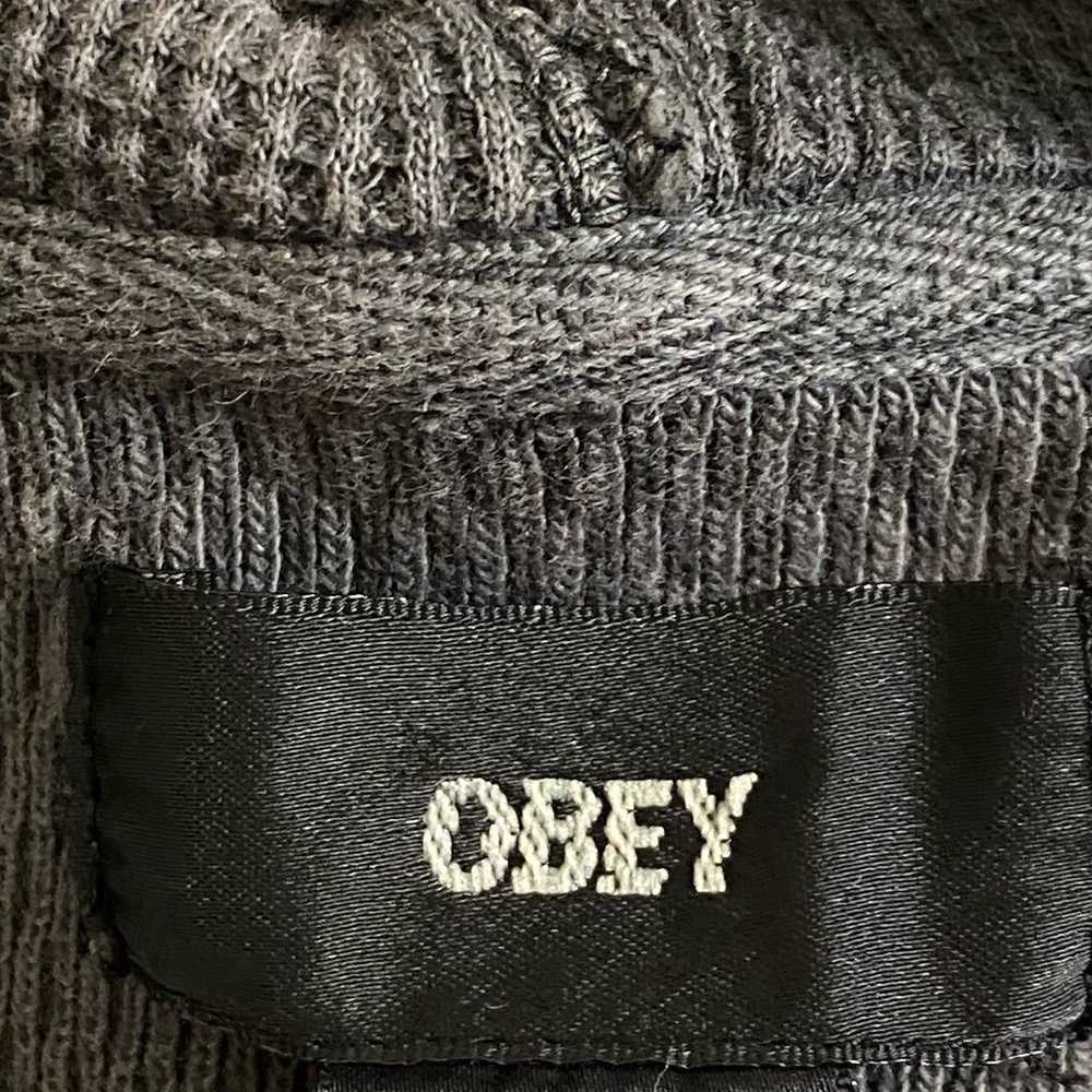 Vintage Obey Full Zip Hoodie Sweatshirt Skull Pri… - image 7