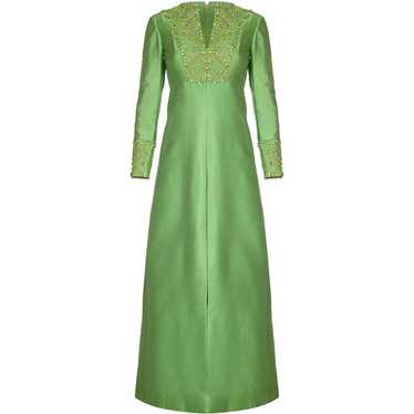 1960s Gino Charles for Malcolm Starr Green Beaded… - image 1