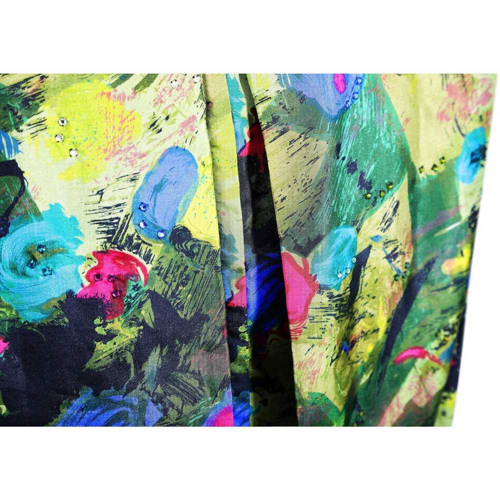 1960s Mardi Gras Embellished Silk Abstract Print … - image 4