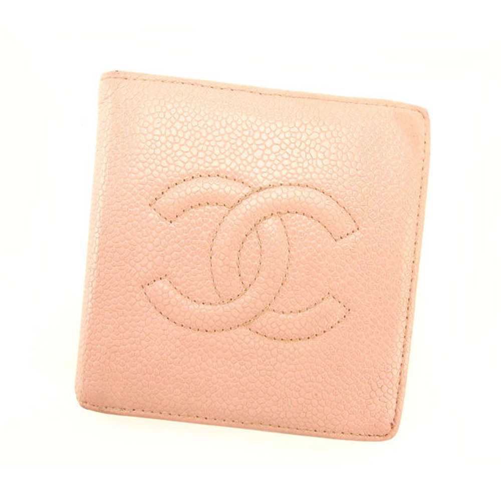 Rakuten Superchanel Bifold Wallet Caviar Skin Pin… - image 1