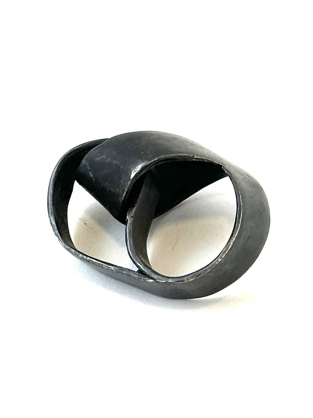 Oxidized Silver Sculpture Ring - image 2