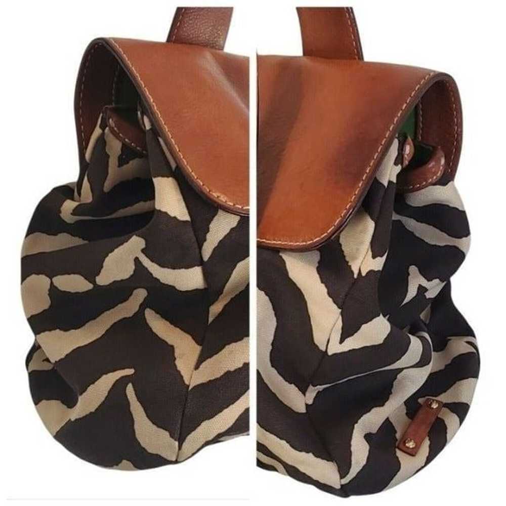 Kate Spade Zebra Print Leather Flap Hobo Purse Cr… - image 11