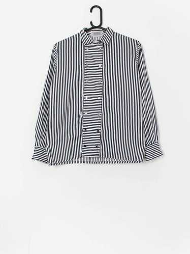 Vintage Laird-Portch striped blouse in navy and w… - image 1