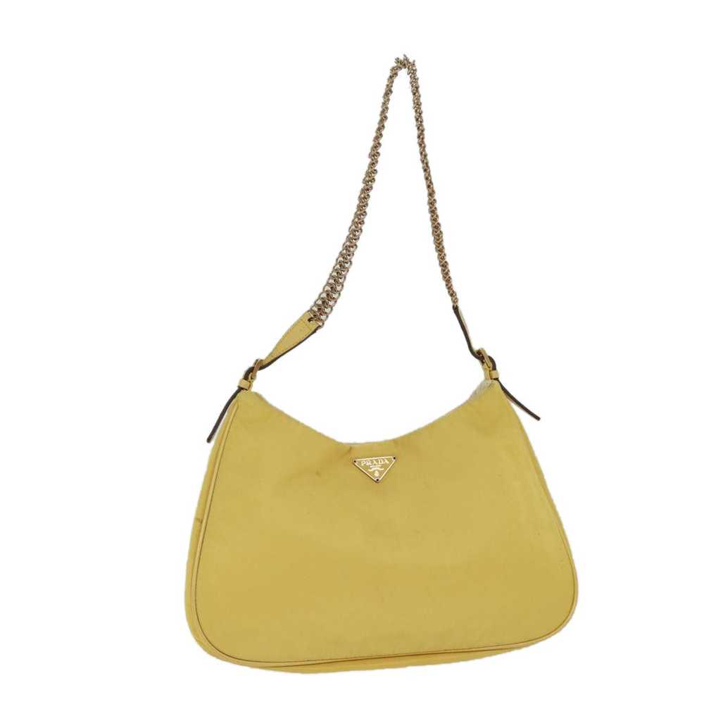 Prada PRADA Chain Shoulder Bag Nylon Yellow Auth … - image 1