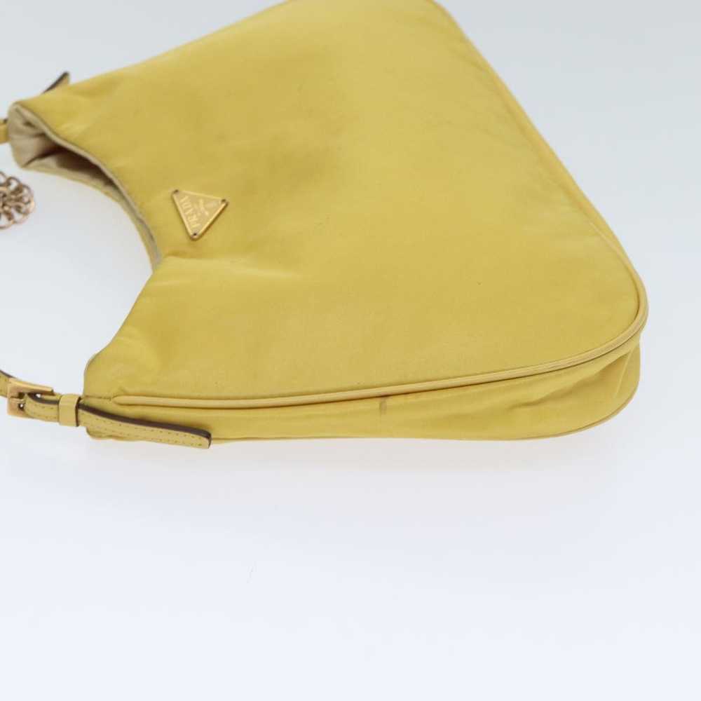 Prada PRADA Chain Shoulder Bag Nylon Yellow Auth … - image 4