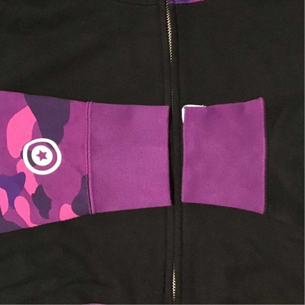 Bape BAPE Black x purple camo shark full zip hood… - image 6