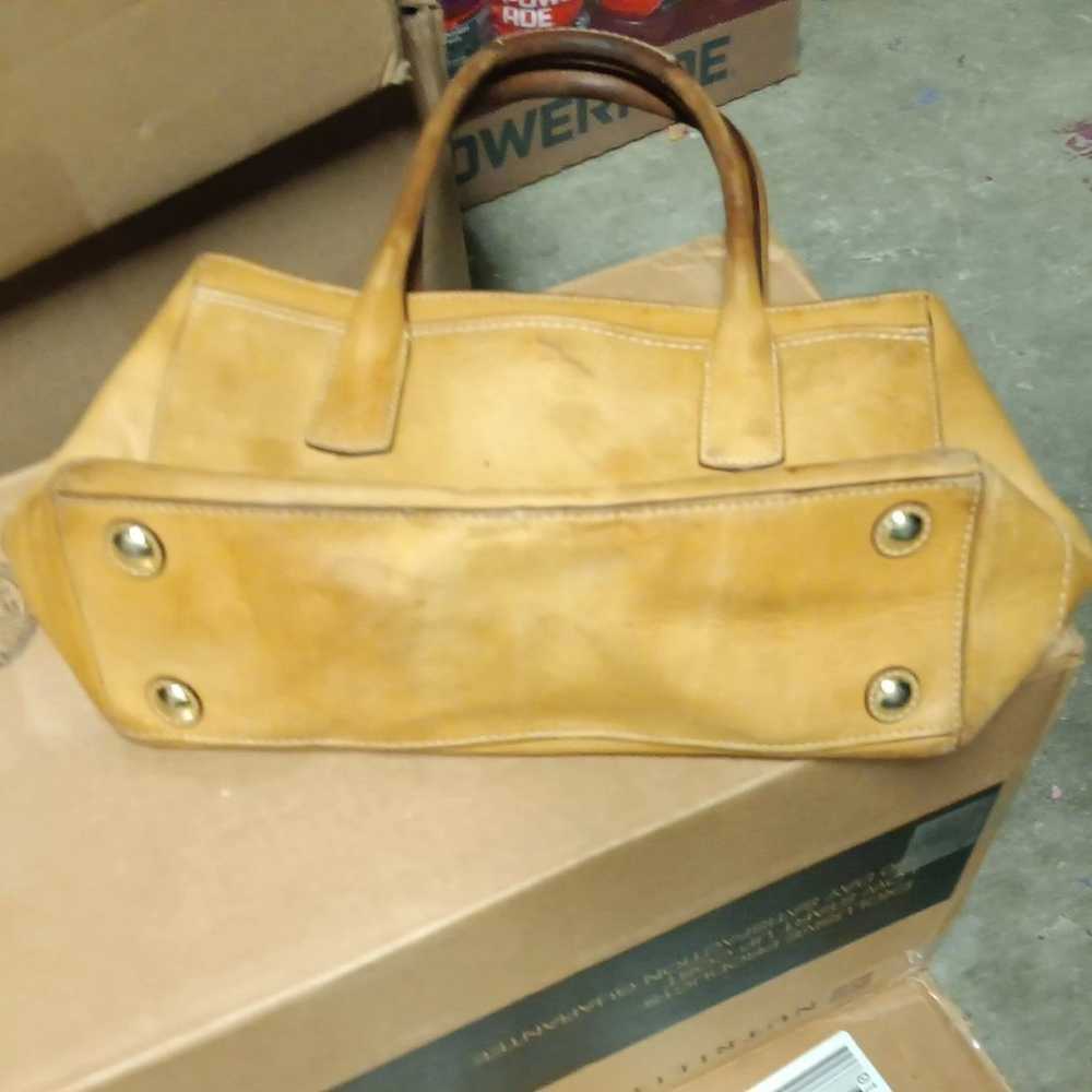 Vintage Coach 'Madeline' Tan Leather Satchel - image 5