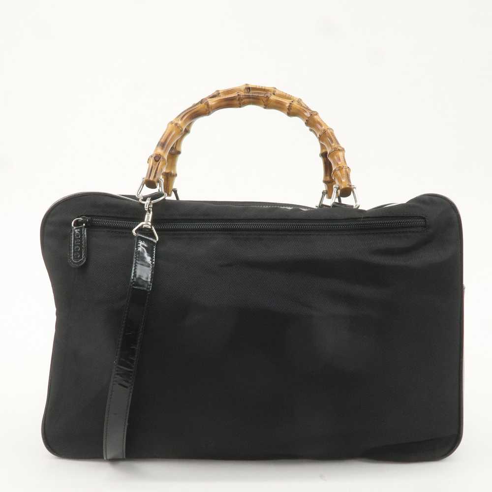 GUCCI Bamboo Nylon Leather 2Way Shoulder Hand Bag… - image 3