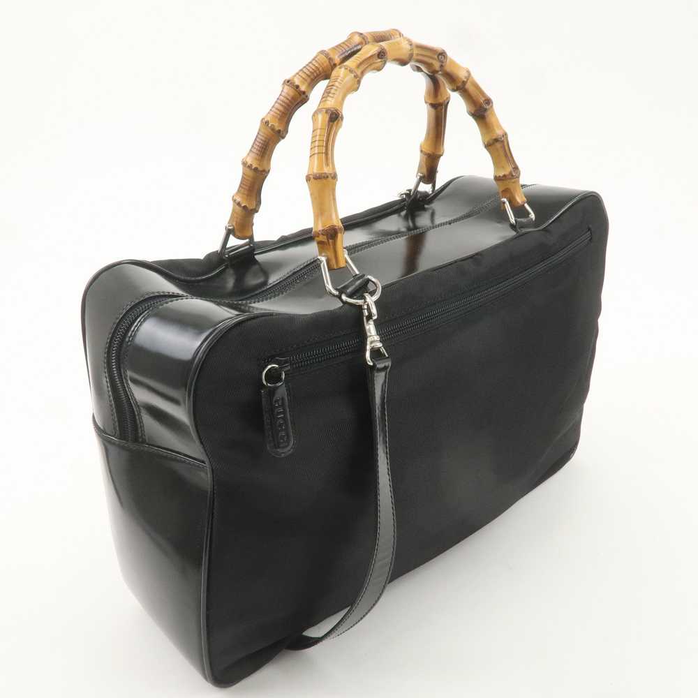 GUCCI Bamboo Nylon Leather 2Way Shoulder Hand Bag… - image 5