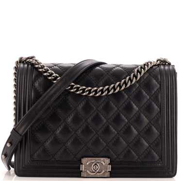 CHANEL Double Stitch Boy Flap Bag Quilted Calfskin