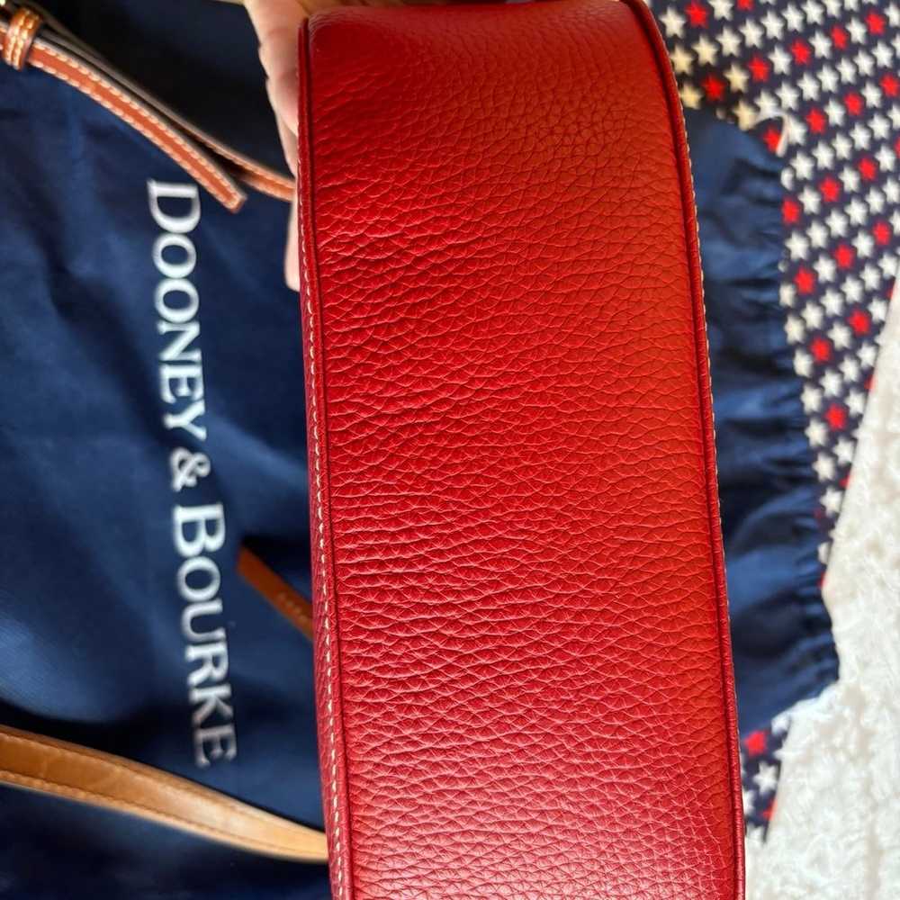 Dooney & Bourke Red Pebbled Leather Pebble Grain … - image 10