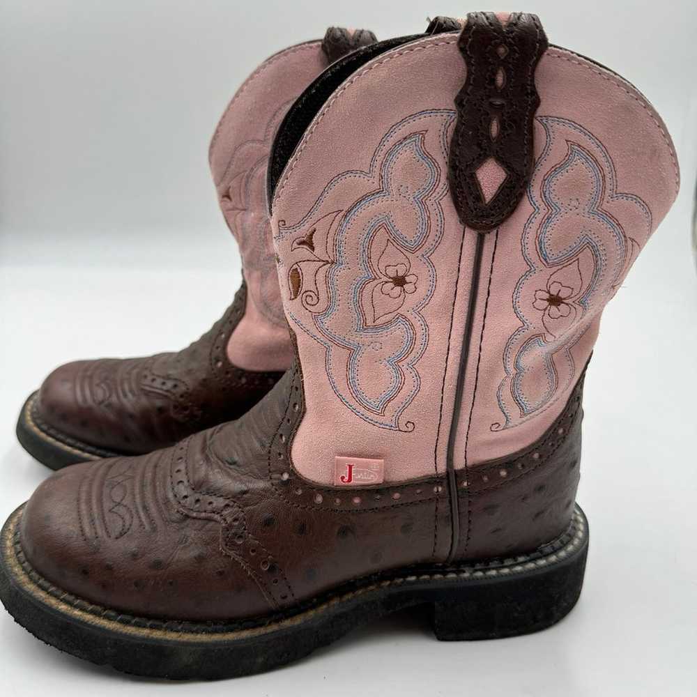 Justin Gypsy Ostrich Women’s 6 B Cowboy Boots Pin… - image 6