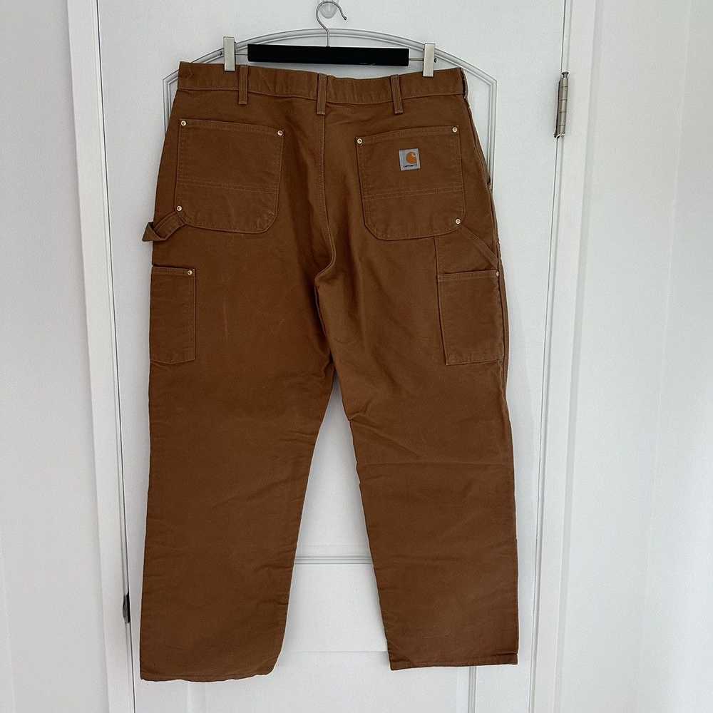 Carhartt B01-M Duck Brown Double Knee Canvas Pant… - image 3