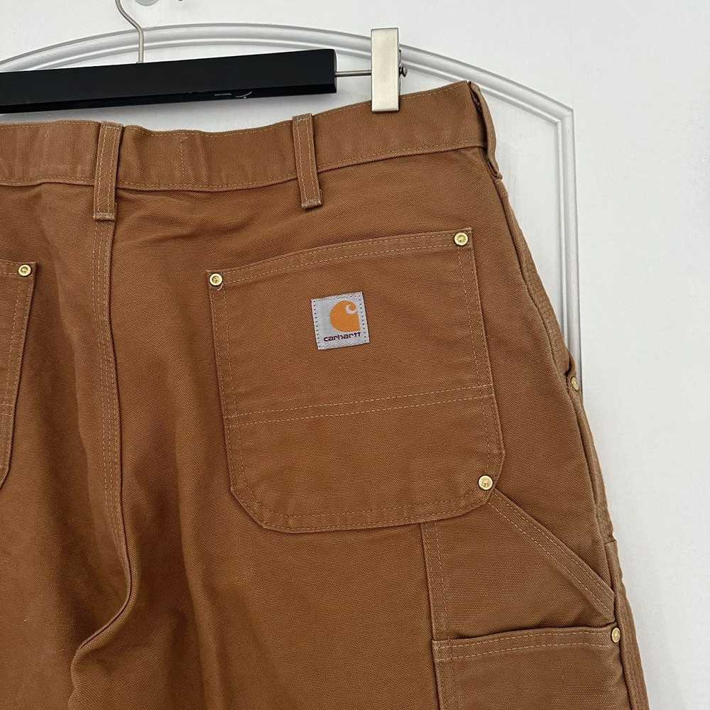 Carhartt B01-M Duck Brown Double Knee Canvas Pant… - image 4