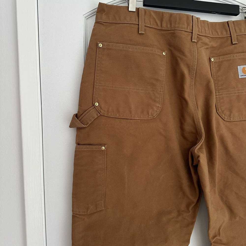 Carhartt B01-M Duck Brown Double Knee Canvas Pant… - image 6