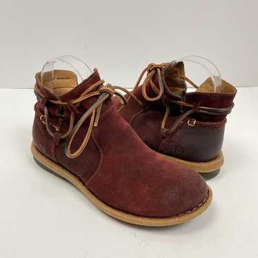 Born Tarkiln Burgundy Suede Leather Chukka Boots A