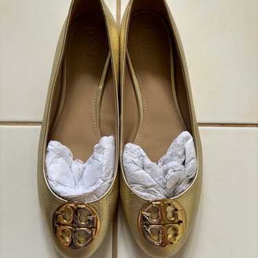 Tory Burch Gold Leather Flats