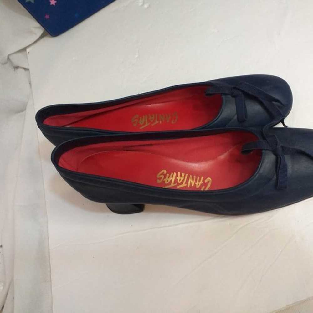 Cantatas Navy Leather Pump Shoe 8.5 B Glove soft - image 3