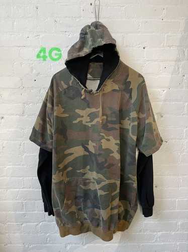 Vintage Vintage CAMO DOUBLE LAYER THRASHED HOODIE