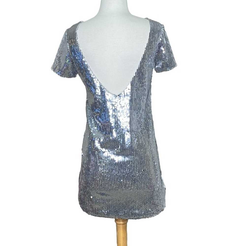 Fate Silver Sequin Dress NWT Size Extra Small - image 4