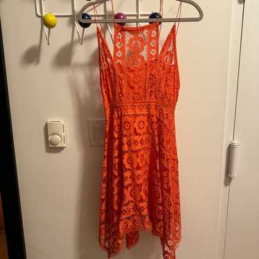 Free People Orange Lace Dress