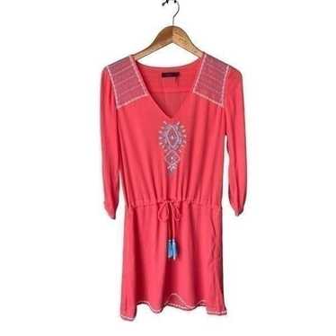 THML Embroidered Coral Dress